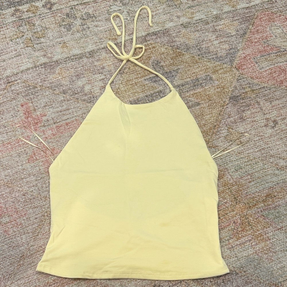 Garage Light Yellow Halter Tank Top